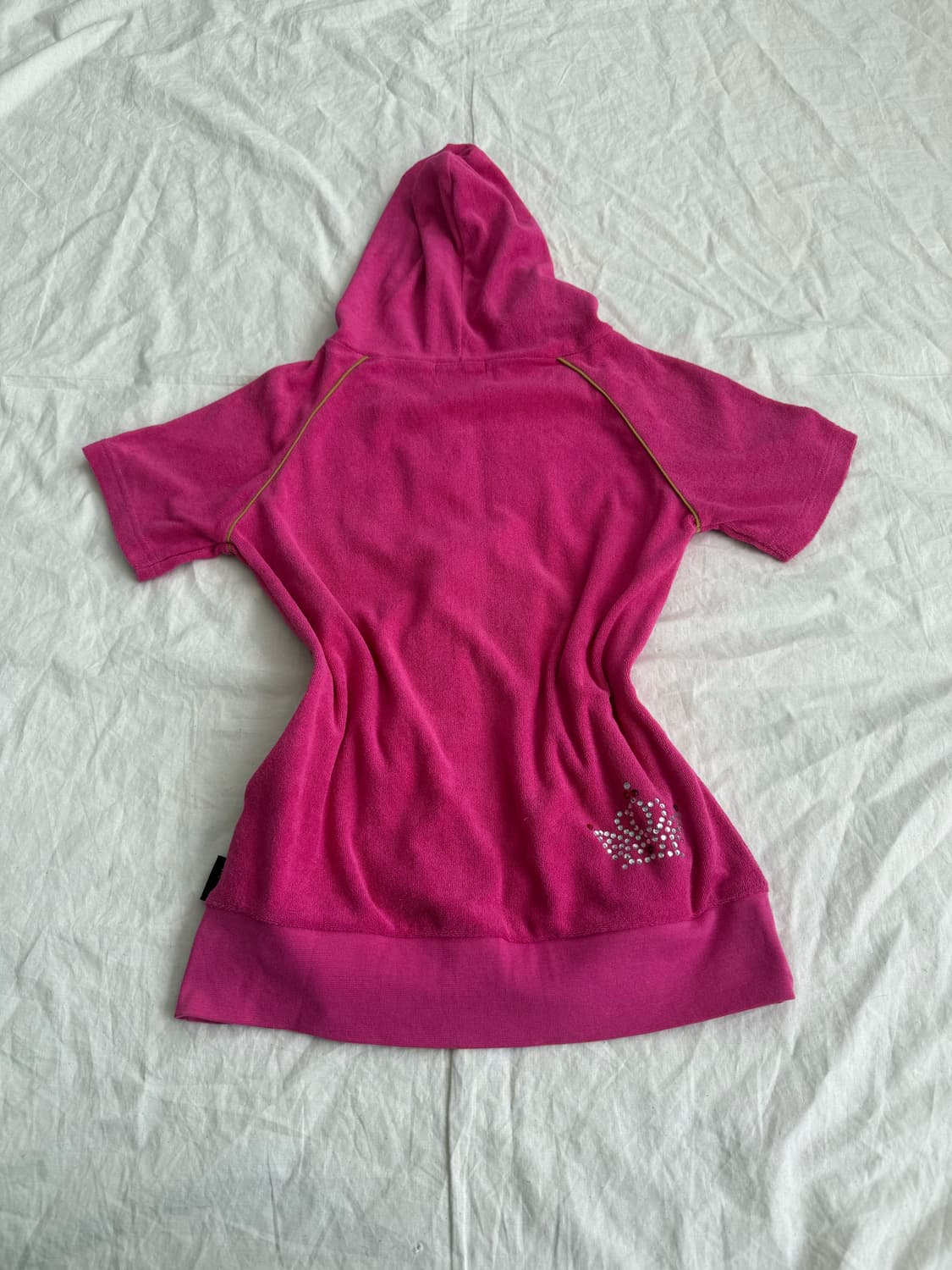 갸루 나나펑크 y2k 핫핑크 태리 반팔 후드집업 상품이미지6