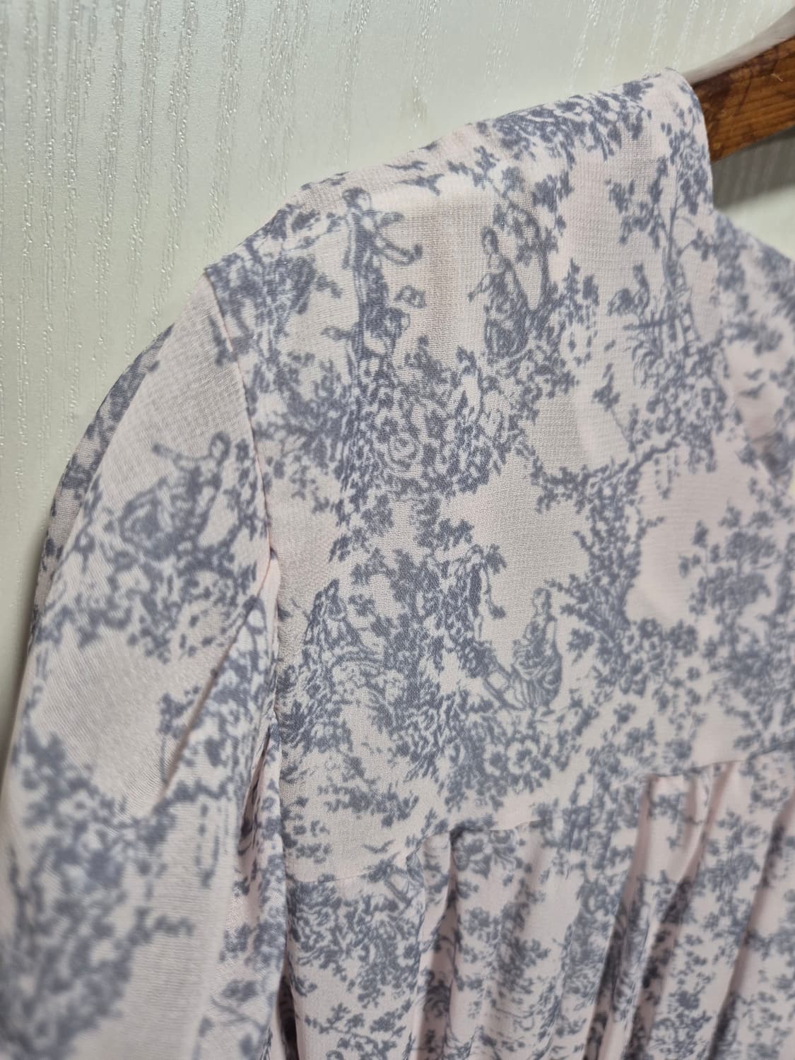 (세일)(새상품)핑크 플라워 패턴 롱 원피스 상품이미지5