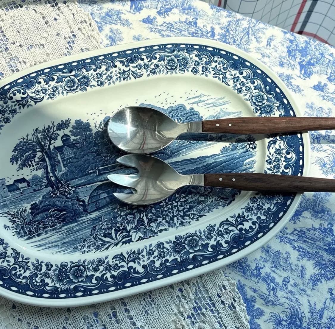 덴마크 빈티지 티크우드 서빙 스푼 포크세트 상품이미지3