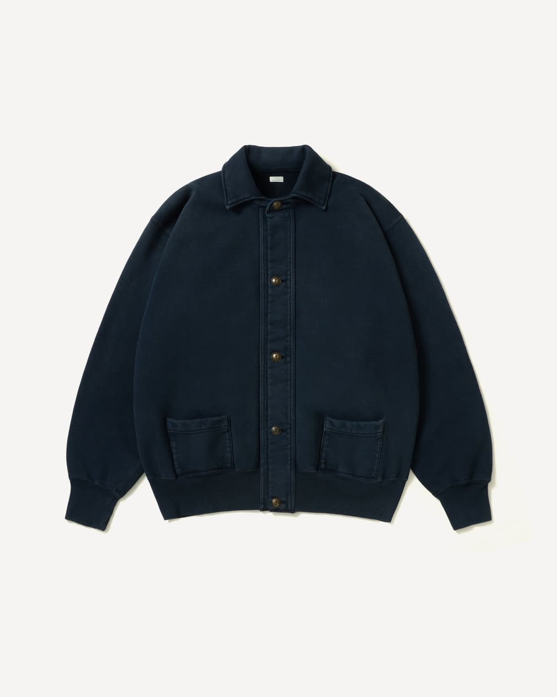 [3]A.PRESSE 아프레쎄 for 비오탑 빈티지 스웨트 가디건 네이비 상품이미지5