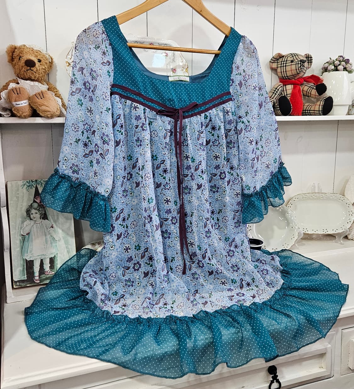 플라워 쉬폰 프릴 원피스 상품이미지2