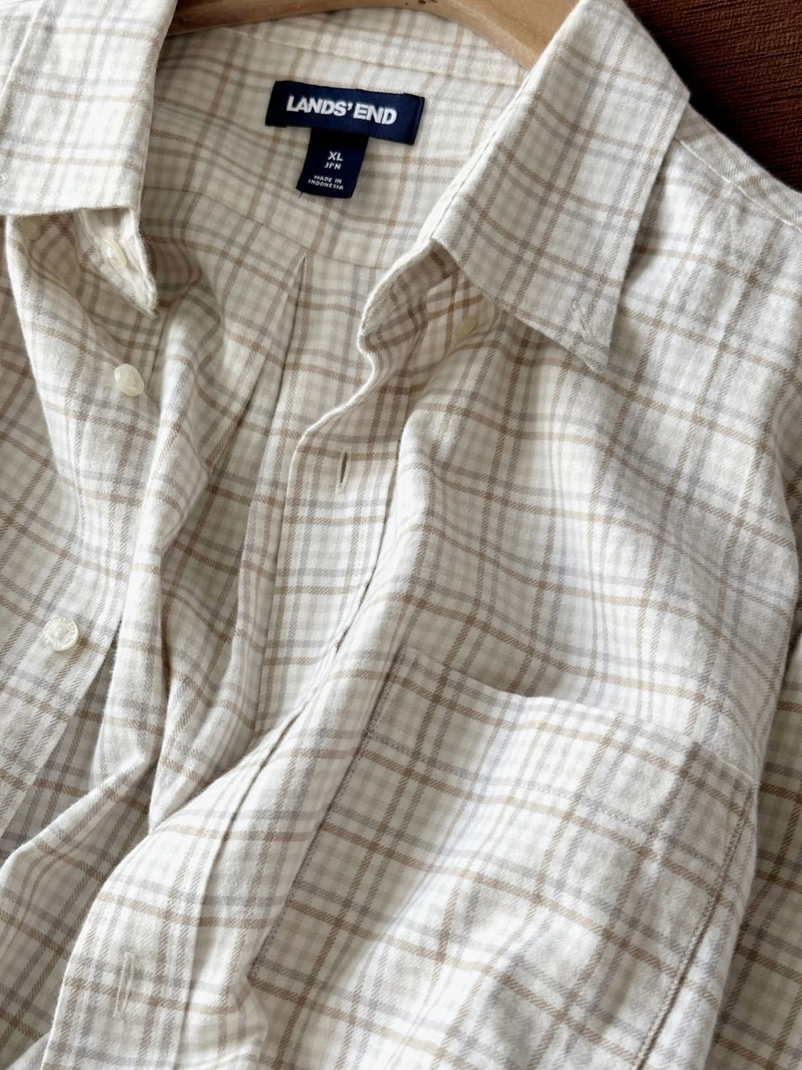 Brushed cotton nel check B/D shirt 상품이미지1