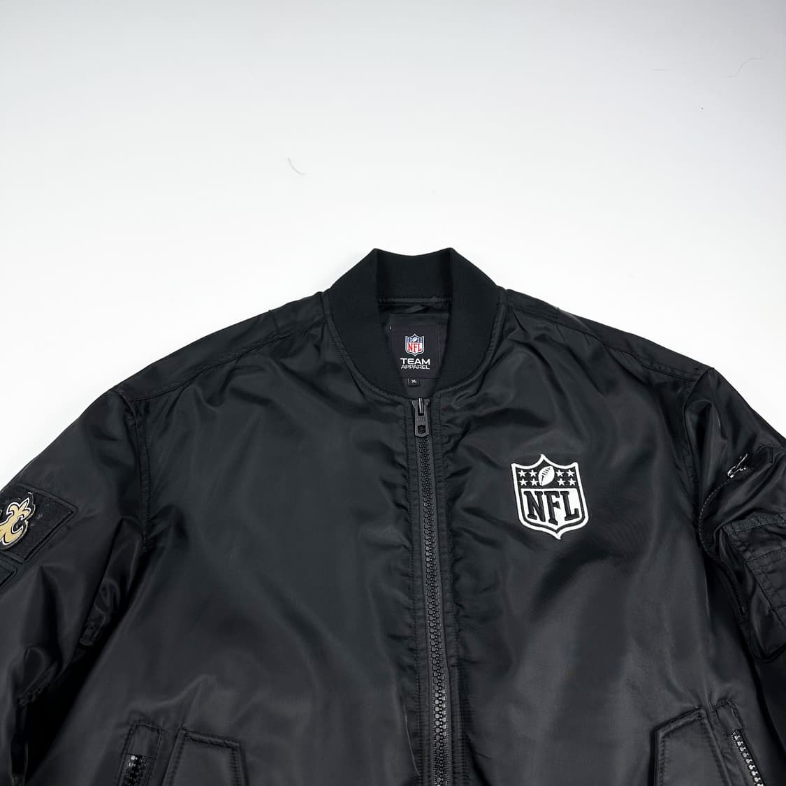NFL 패치로고 새틴 바시티 자켓 봄버자켓 블랙 XL 상품이미지2