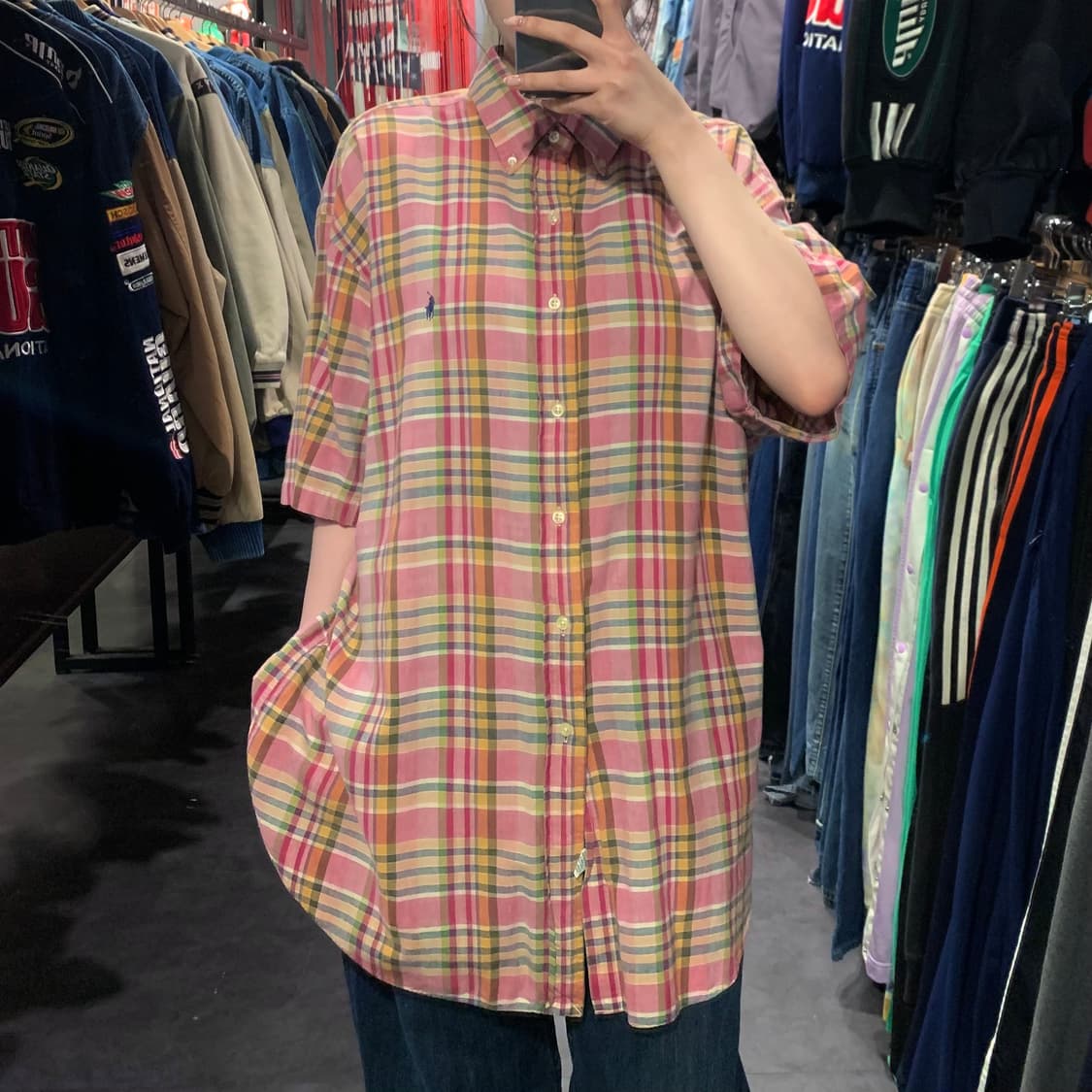 [IM] 폴로 랄프로렌 체크 반팔 셔츠 핑크 상품이미지2