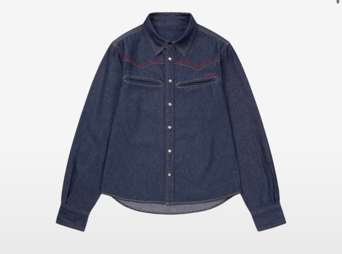 아캄 Stitched Western Denim Shirts indigo 상품이미지1
