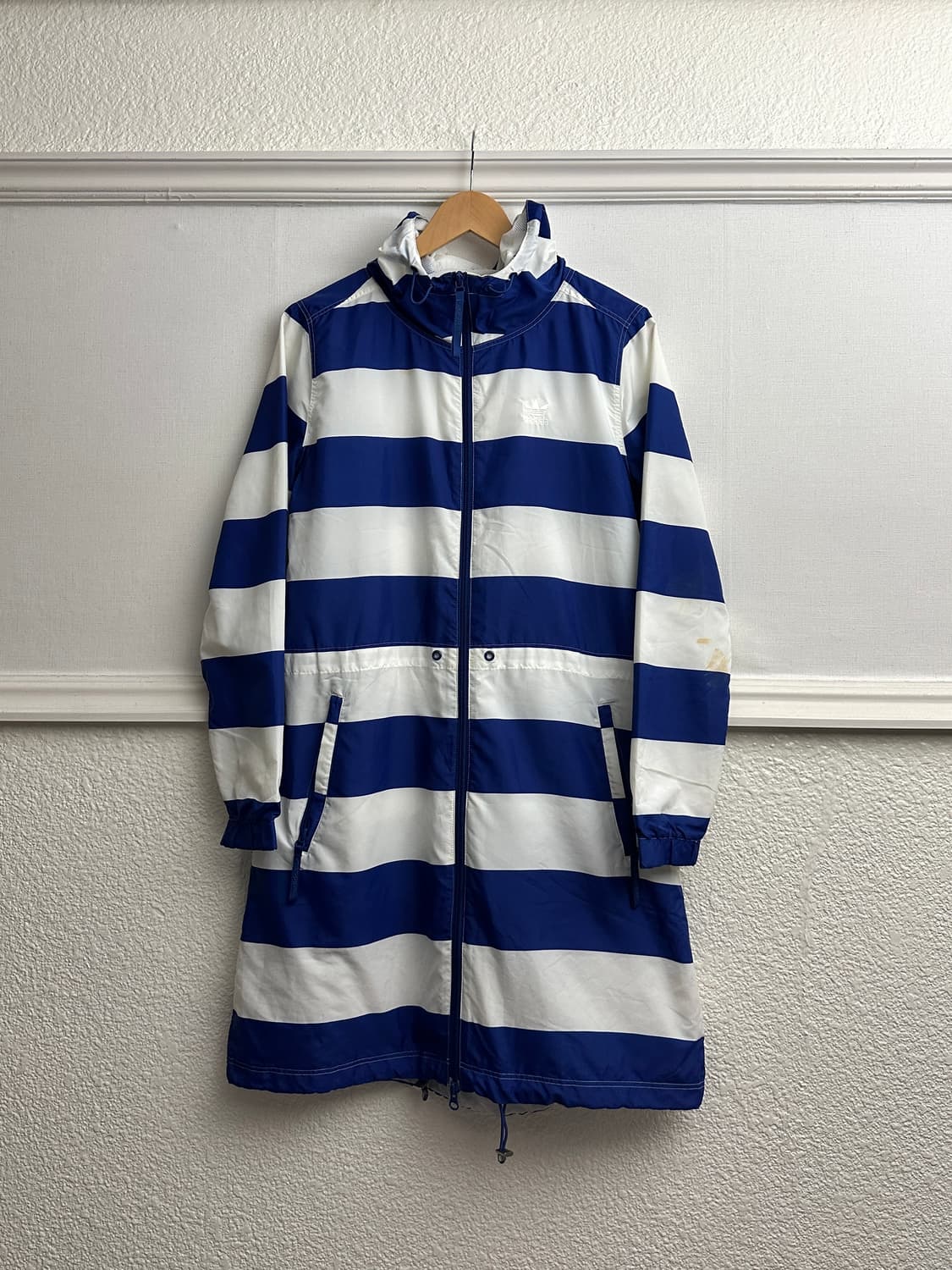 Adidas 블루 스트라이프 롱 후드 집업 상품이미지6