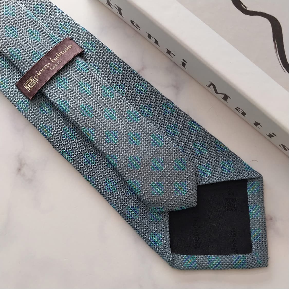 발망 실크 블루 패턴 넥타이 8.1cm A+~A등급 K1409
 상품이미지9