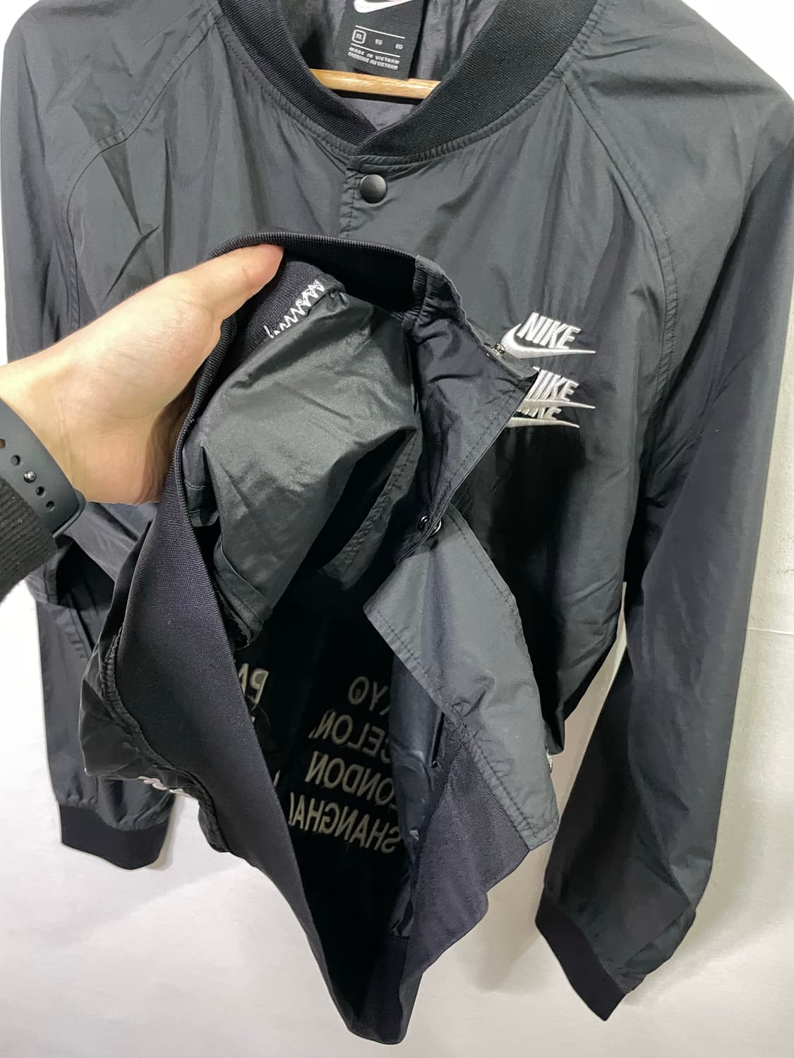 나이키 월드투어 경량 봄버 블루종 자켓 105 사이즈 나이키 바람막이 상품이미지10