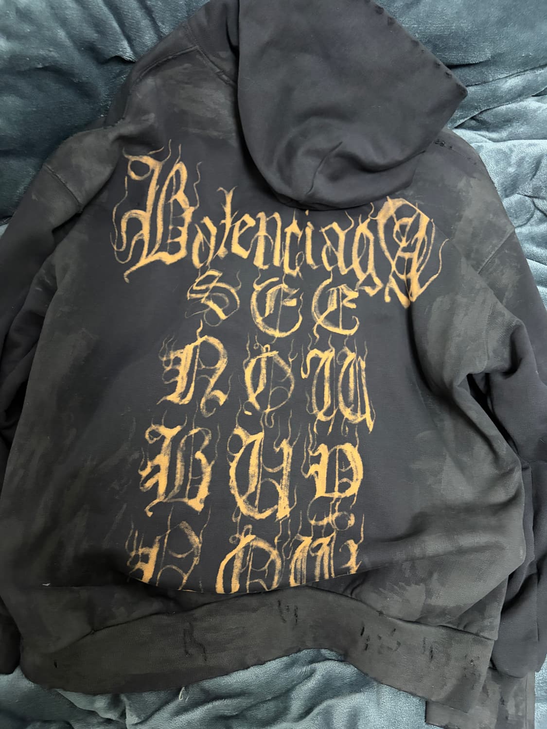 [L] 발렌시아가 헤비메탈 후드집업 스몰 핏 상품이미지5