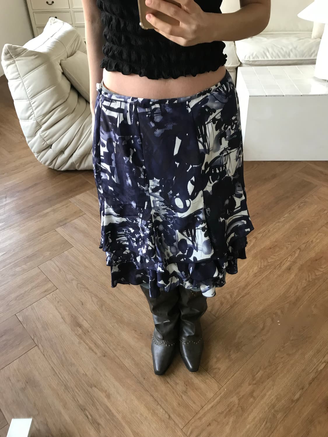 vintage pattern skirt 상품이미지3