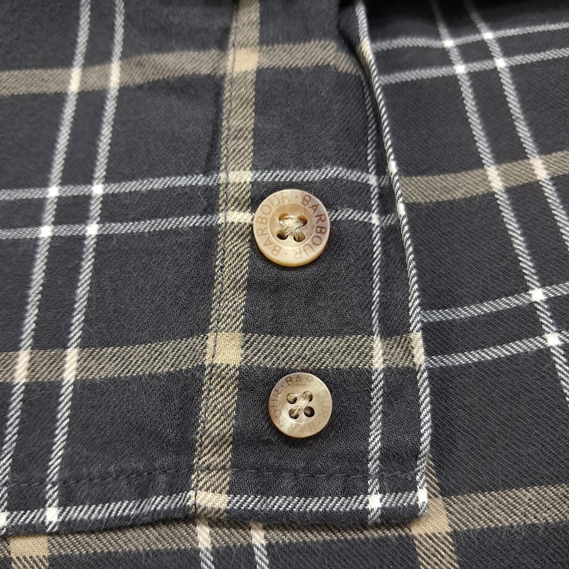 CL408 XL 바버 00s 코튼 클래식 타탄체크 다크브라운 셔츠 남방 상품이미지6