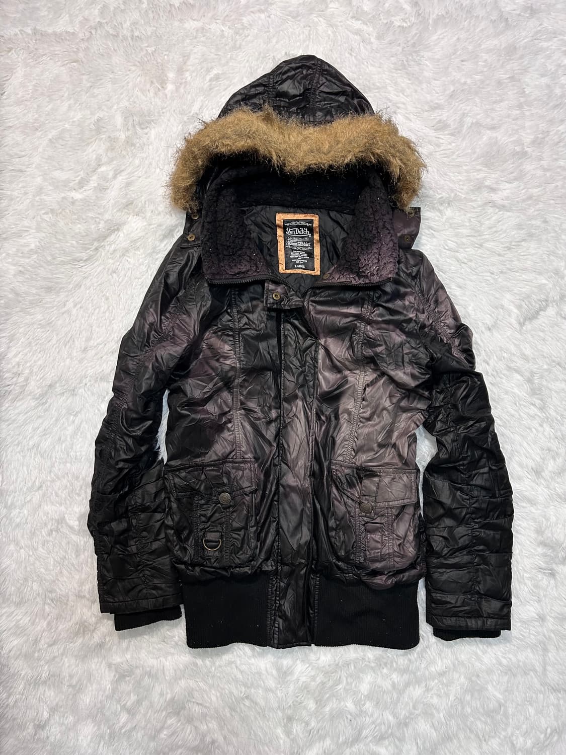 Von Dutch y2k grunge shirring parka 상품이미지1