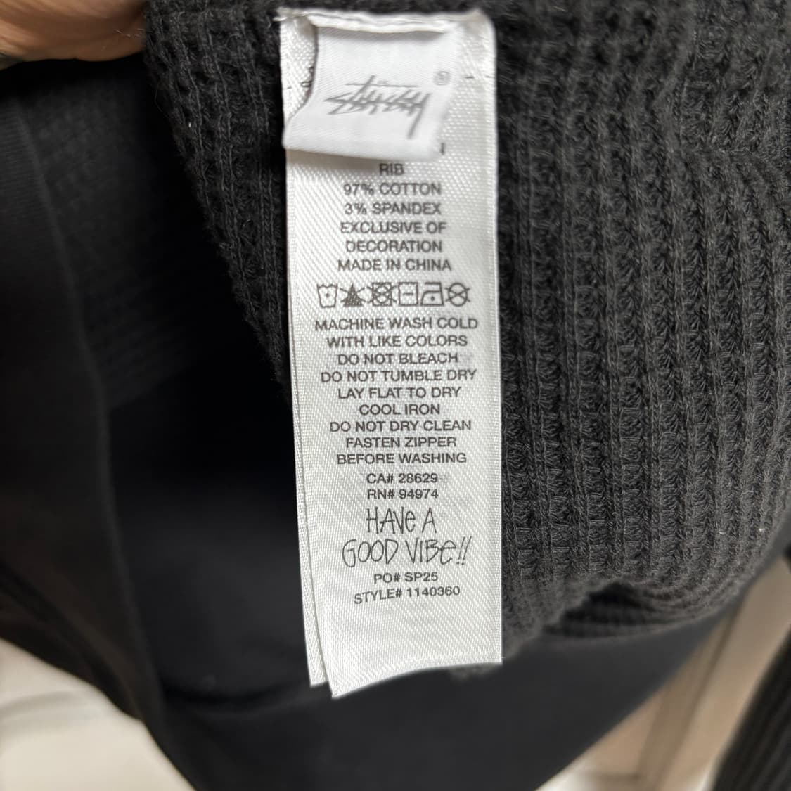 스투시 와플 후드 집업 25FW L사이즈 상품이미지4