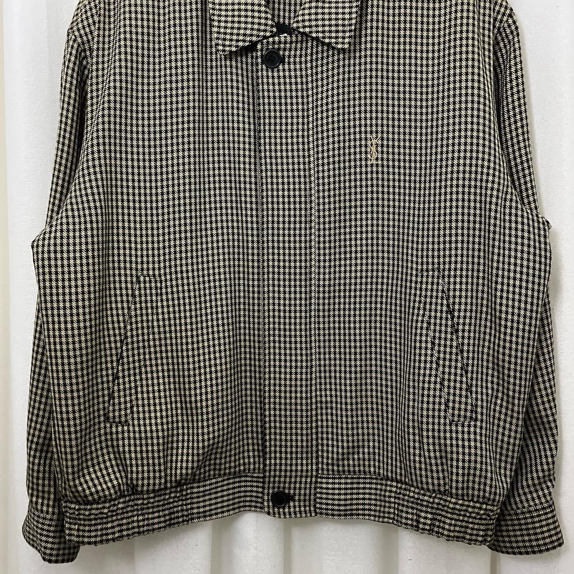 입생로랑 블랙체크 카라 자켓 상품이미지4