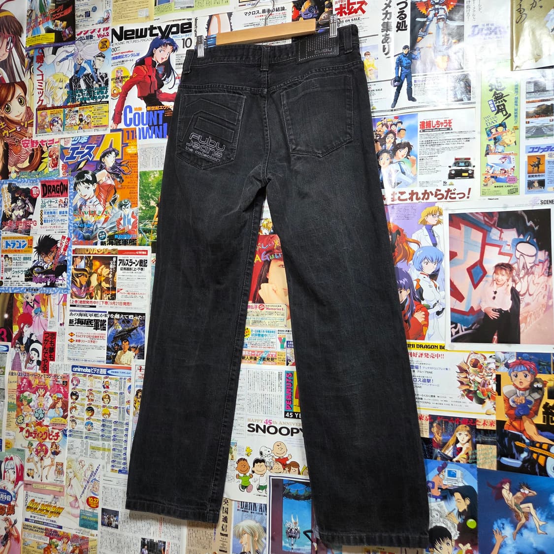 후부 그레이 흑청 자수 데님 팬츠 상품이미지4