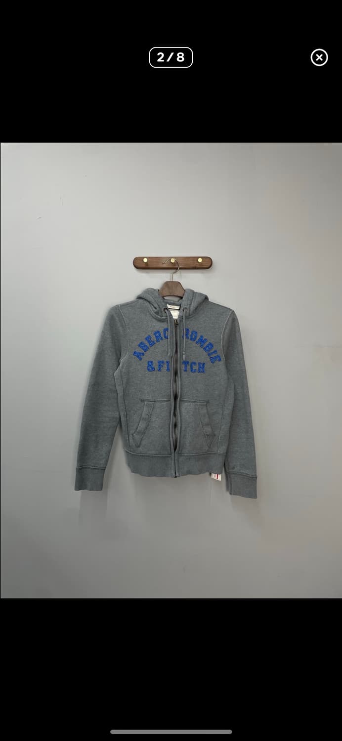 아베크롬비앤피치 아치로고 그레이 후드집업 A2995 상품이미지2
