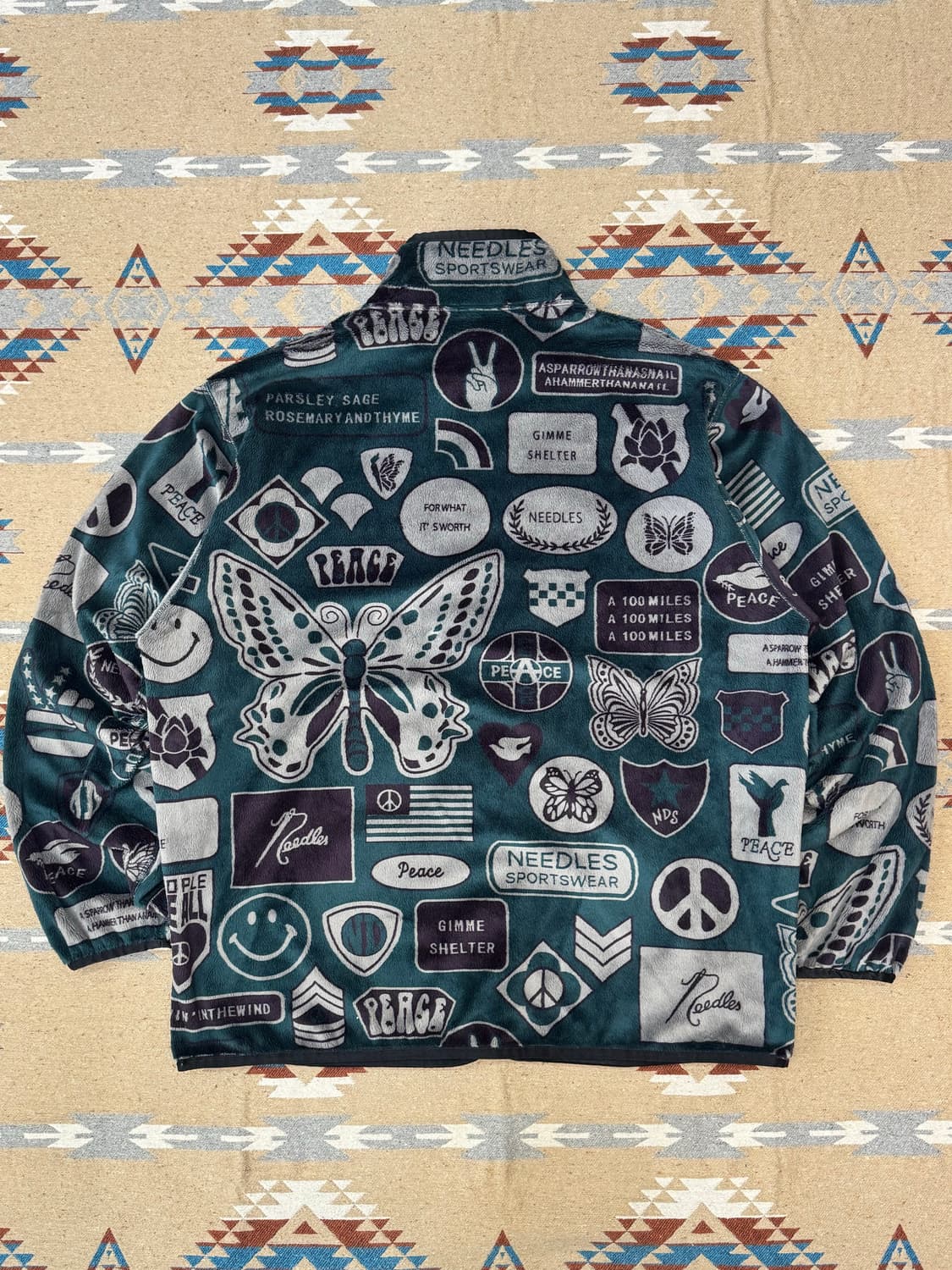 [M][100] 니들스 스포츠 웨어 패치워크 파이핑 플리스 자켓 상품이미지6