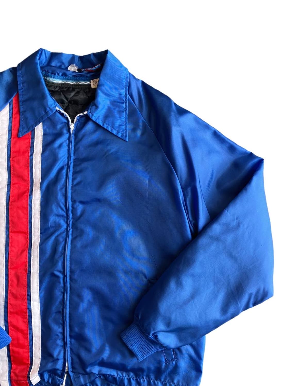 80s Crown nylon zip-up racing jacket 상품이미지3