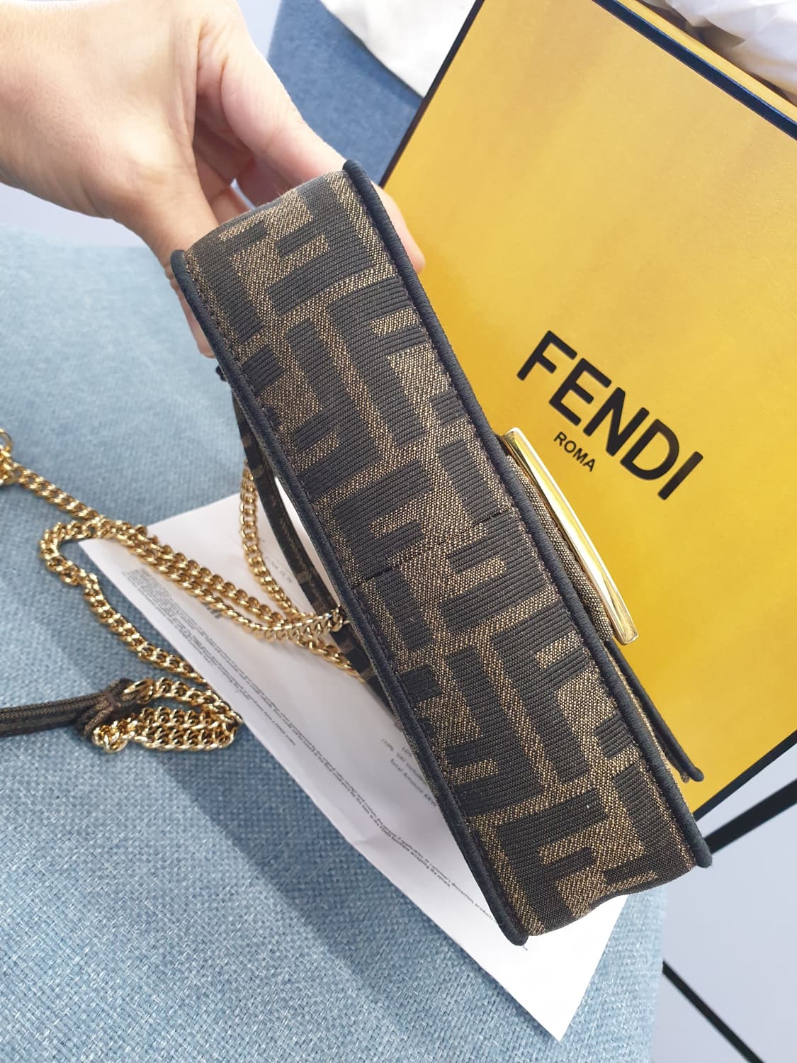 (새상품급/풀구성) 펜디 미니 바게트백 FF 패브릭 상품이미지5