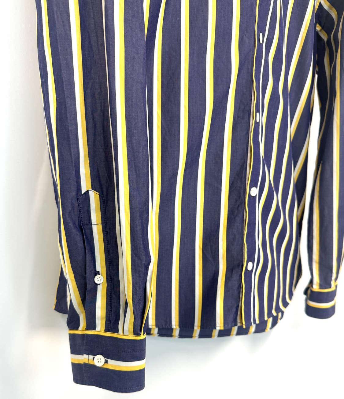 MAISON KITSUNE 메종키츠네 폭스자수 네이비 옐로우 스트라이프  상품이미지6