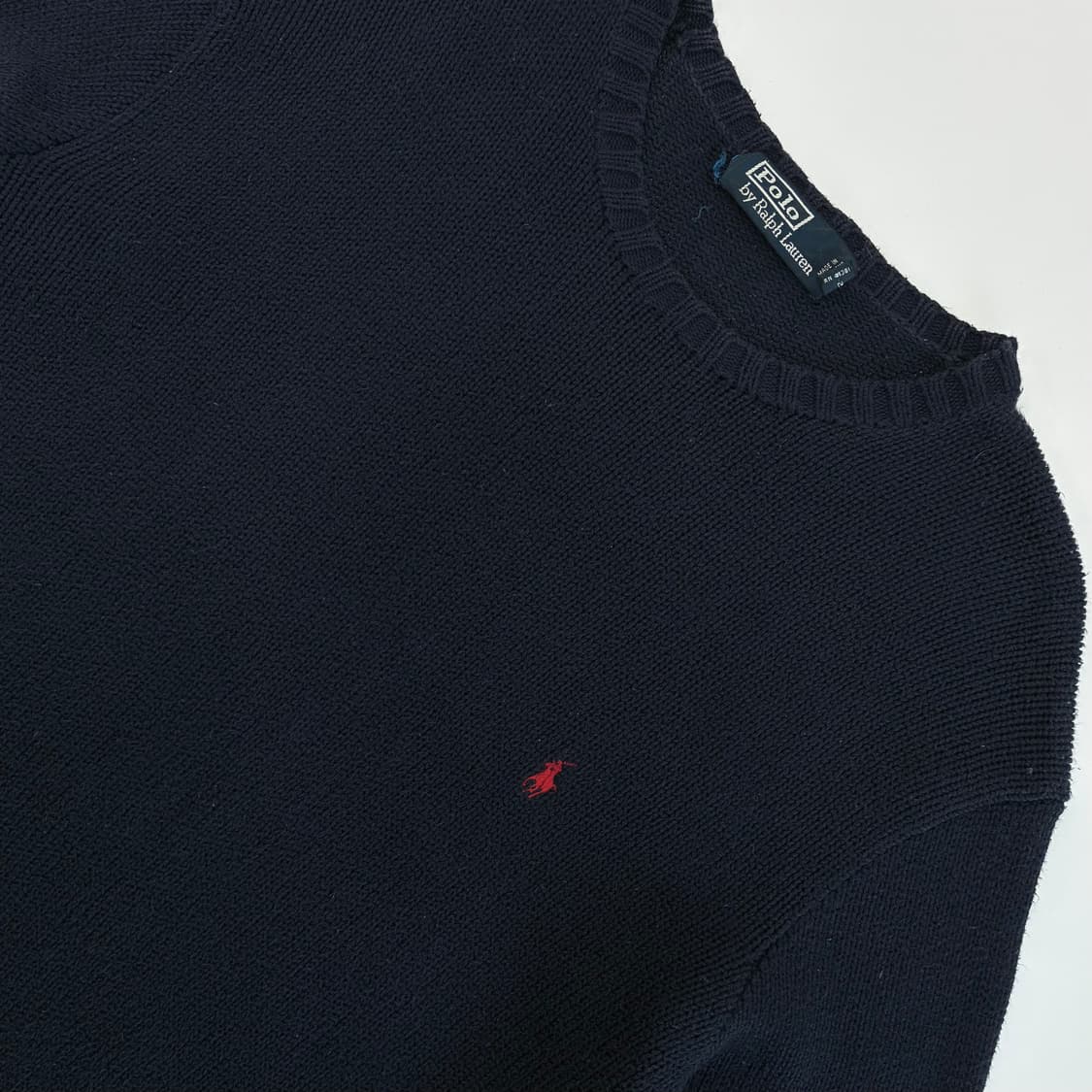 Polo  폴로 랄프로렌 90,s 자수 코튼 네이비 니트  상품이미지3