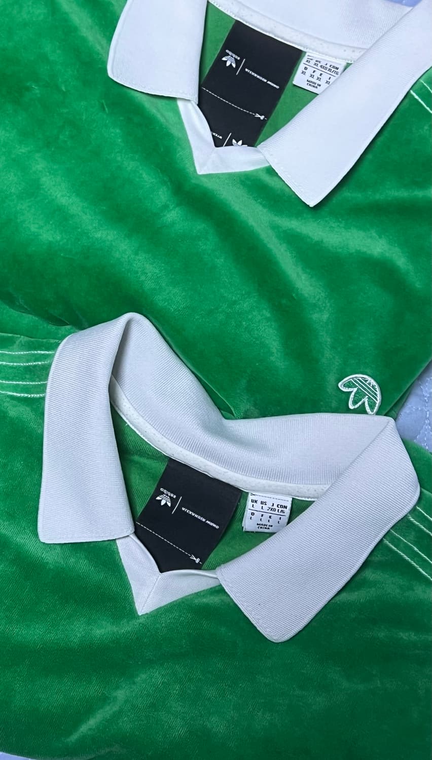 (XL, L 택1) 아디다스 x 알렉산더왕 벨루어 반팔 그린 상품이미지5