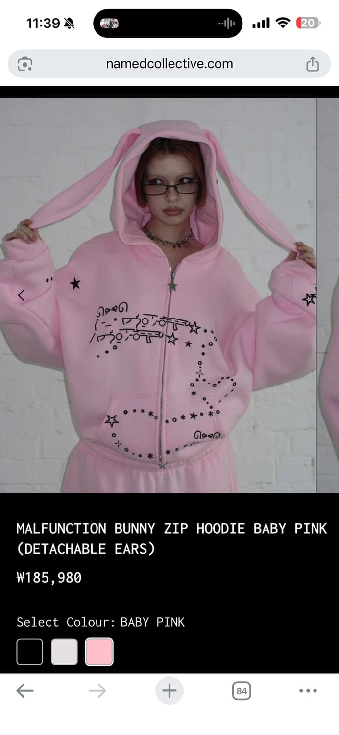 Named Collective 버니 핑크 후드집업 & 바지 셋업 상품이미지5