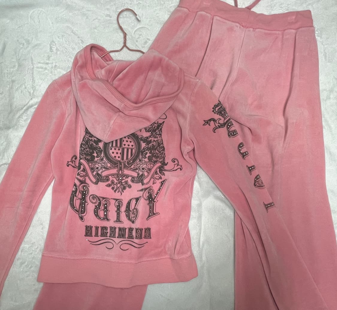 쥬시꾸뛰르 갸루 벨벳 트레이닝 셋업S 상품이미지1