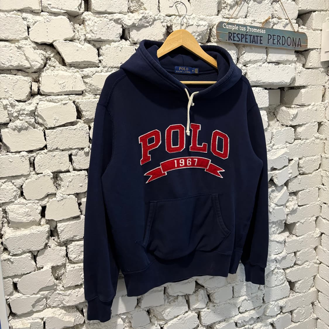 폴로 빈티지 빅로고 네이비후드 상품이미지1