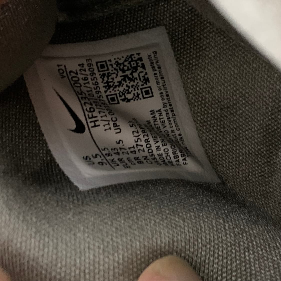 나이키 96 스니커즈 운동화 275mm 올리브 그레이 상품이미지6