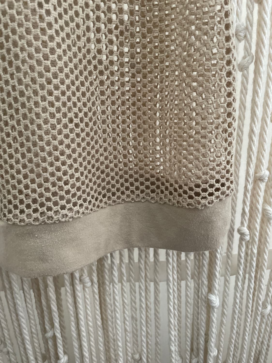 베이지 메쉬 니트 탑 상품이미지5