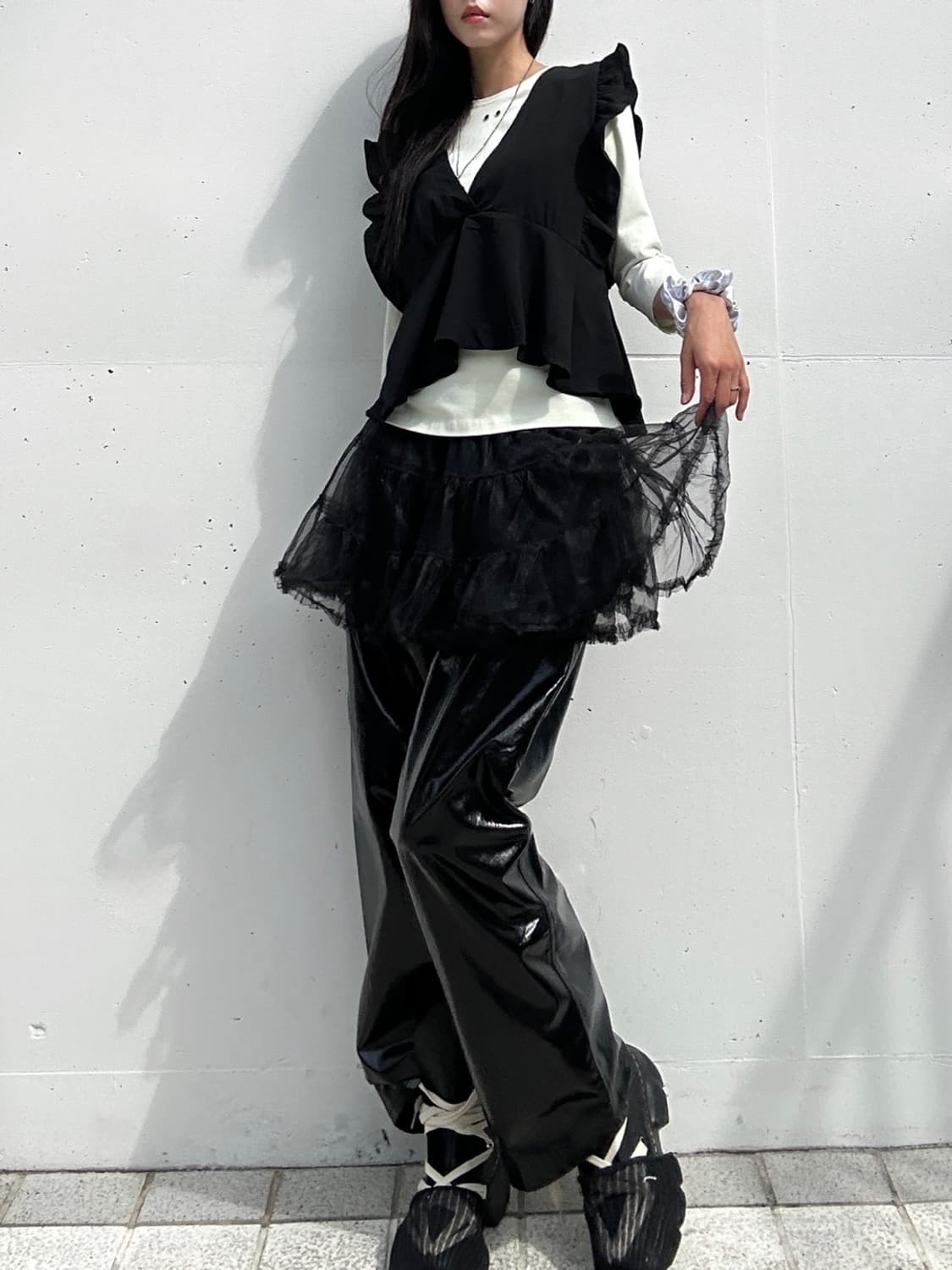 Sha banding mini skirt / black 상품이미지5