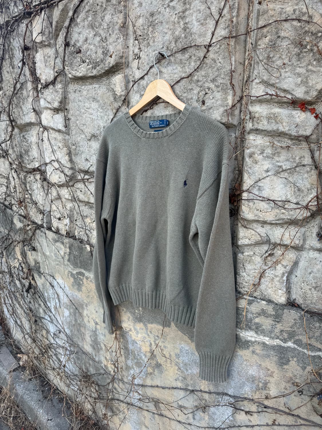 90s 폴로 랄프로렌 빈티지 코튼 투톤 니트 xl 상품이미지3