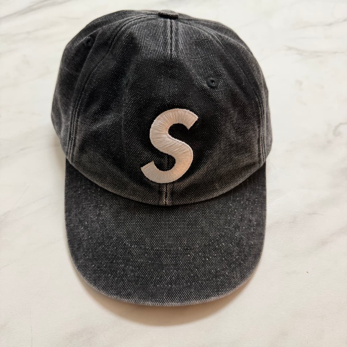 슈프림 피그먼트 S 로고 6-패널 캡 블랙 상품이미지1