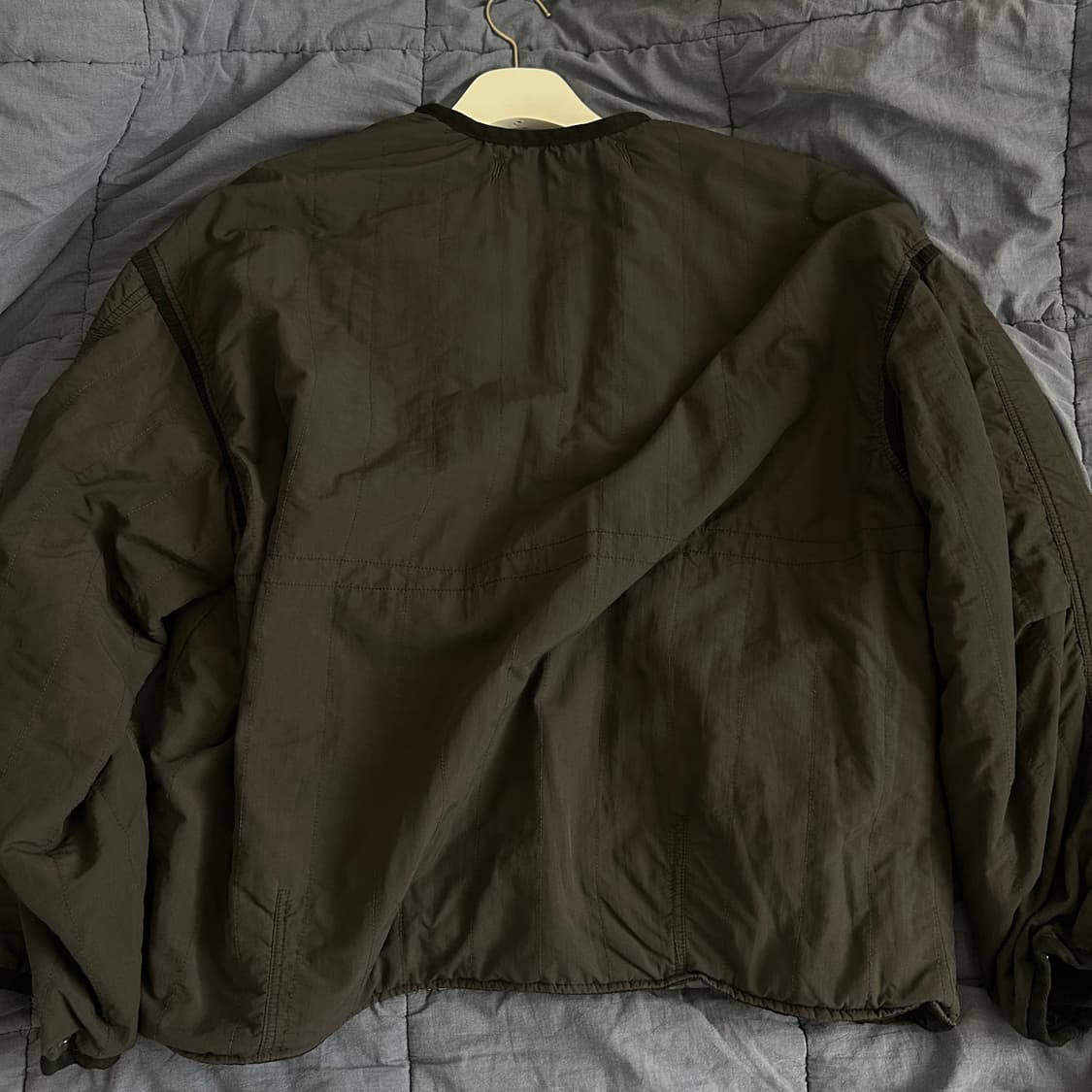 (4) 25fw 폴리테루 리버시블 라이너 자켓 블랙 차콜 블차 상품이미지3