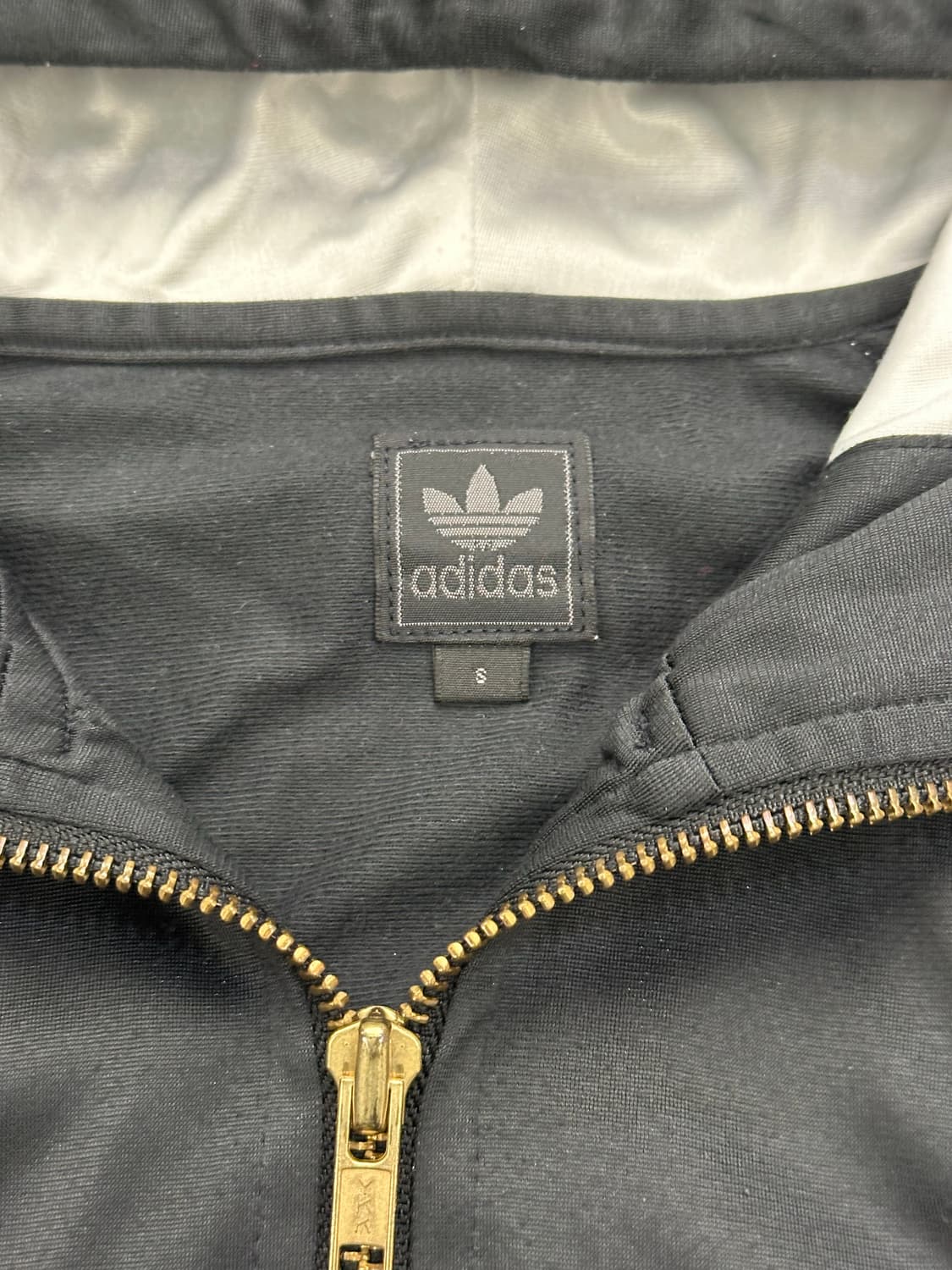 S)아디다스 빈티지 여성 골드 트레포일 로고 트랙탑 후드집업 상품이미지3