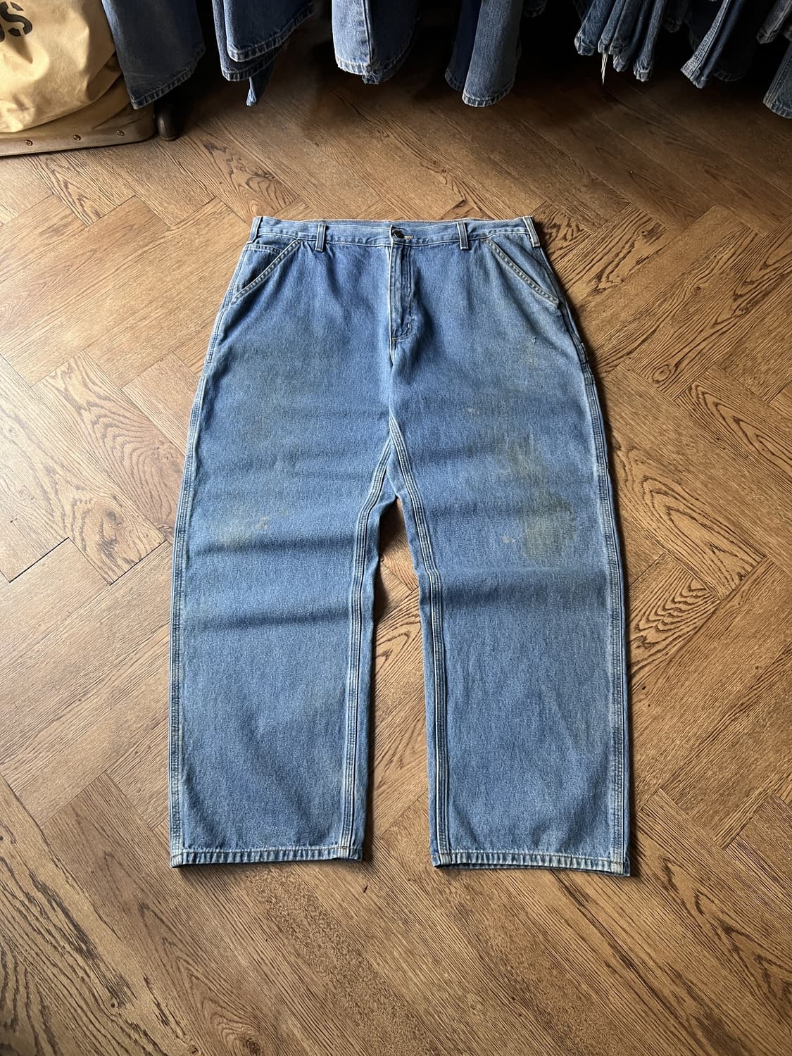 [38]칼하트 USA 미디엄블루 싱글니 카펜터 워크 데님 팬츠 상품이미지2