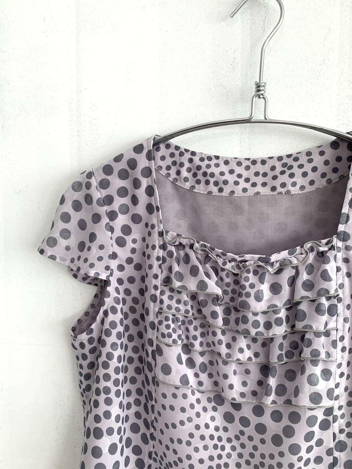 Purple-Gray dot Blouse 상품이미지2