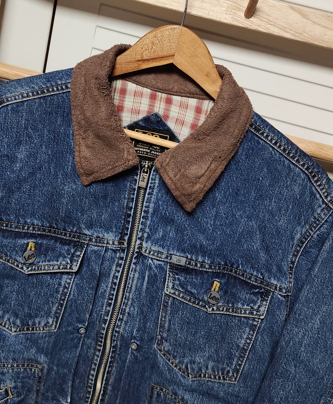 L Lee 90's 스웨이드 카라넥 데님 트러커 자켓 상품이미지3
