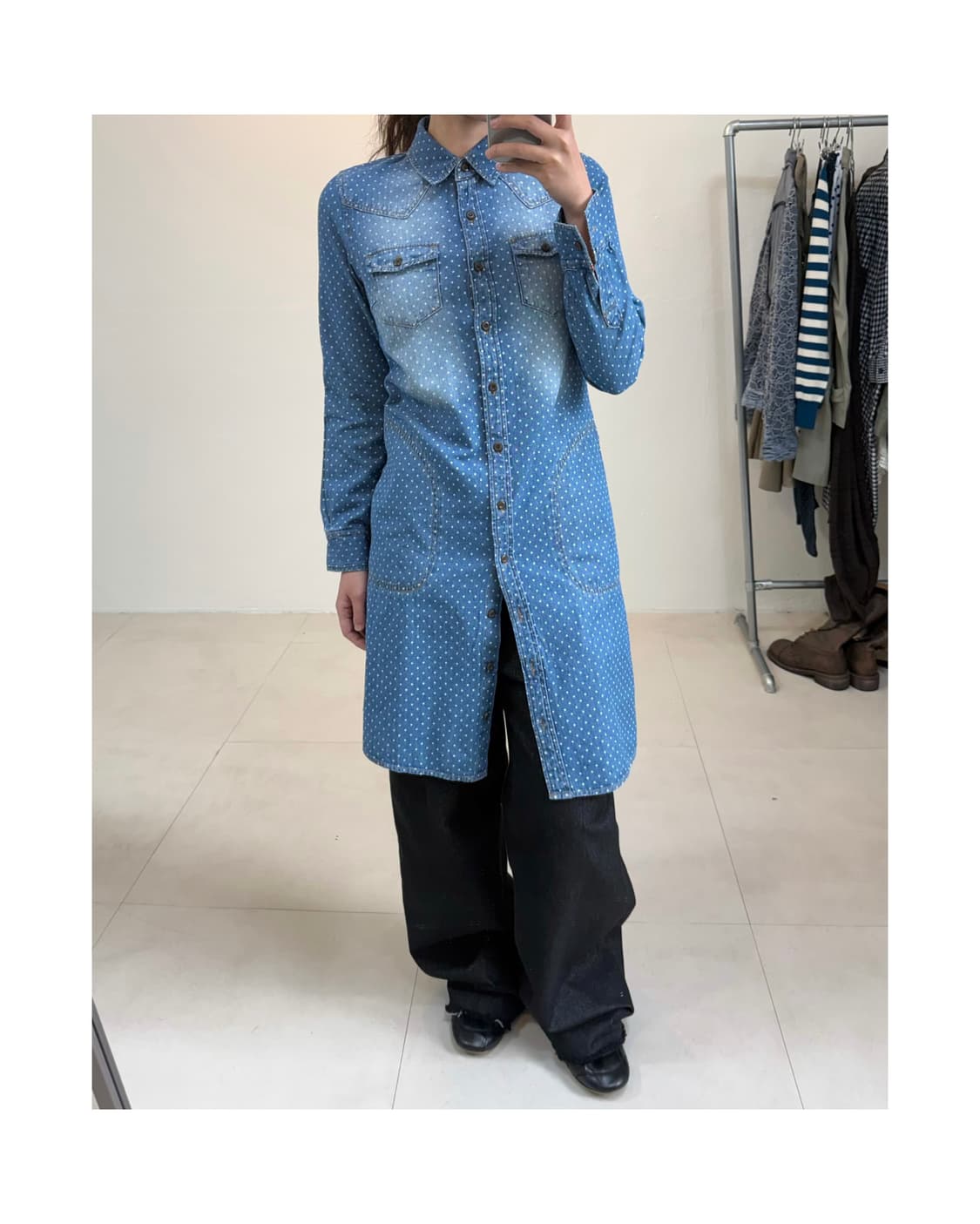 빈티지 도트 원피스 상품이미지1