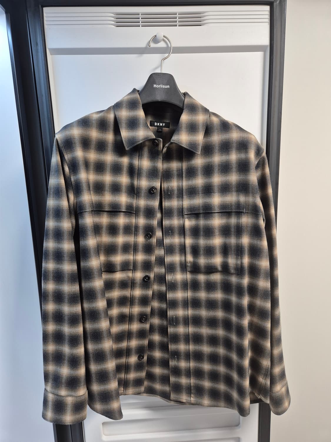 DKNY 옴브레 체크 셔츠 L 상품이미지1