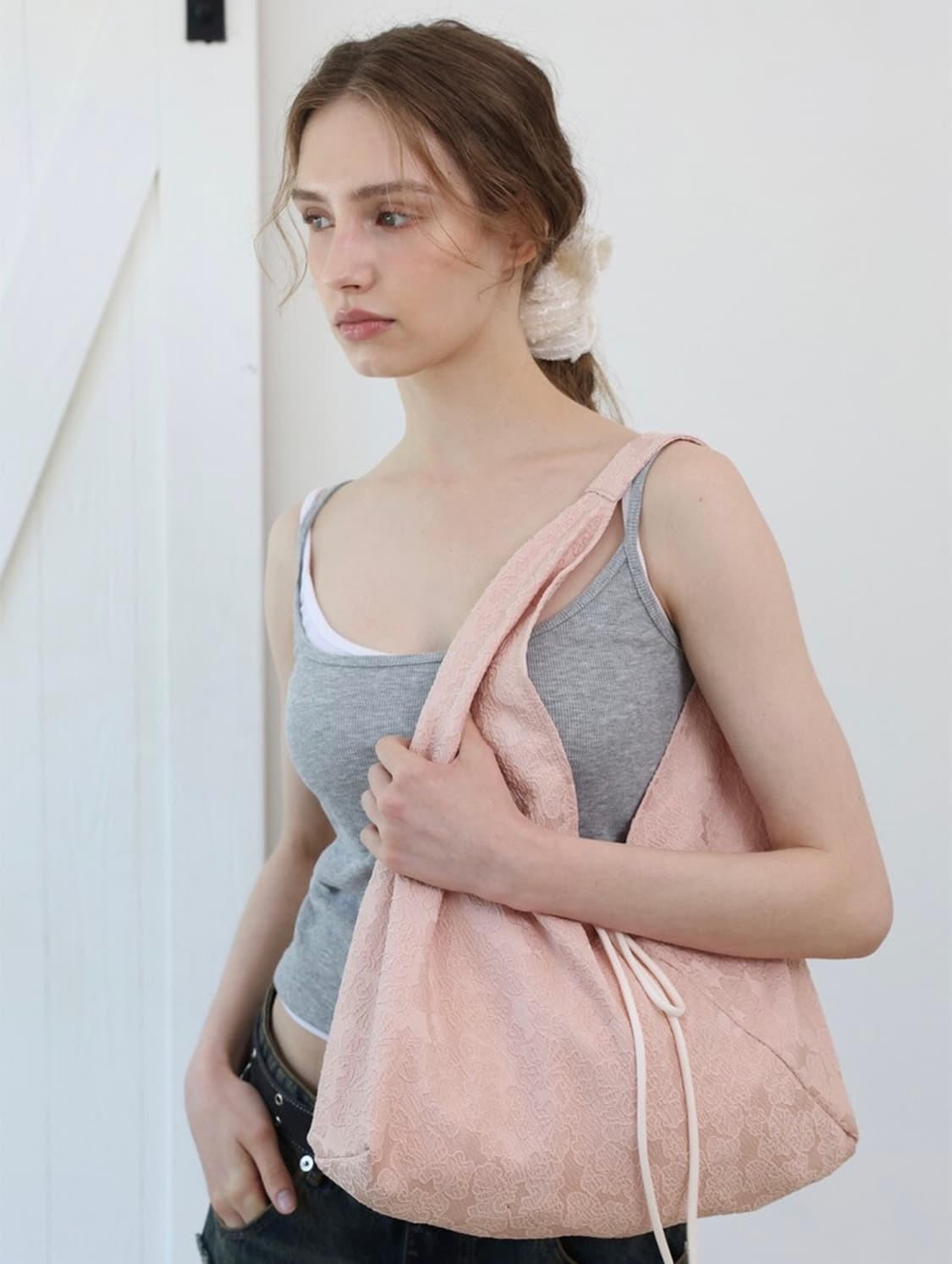 [미개봉/새제품] 보르 잔느 쟈가드 플라워 숄더백 핑크 상품이미지3