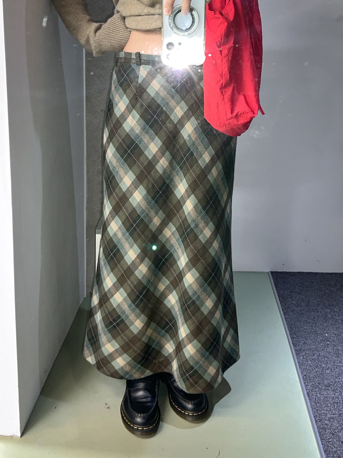 warm check long skirt 상품이미지1