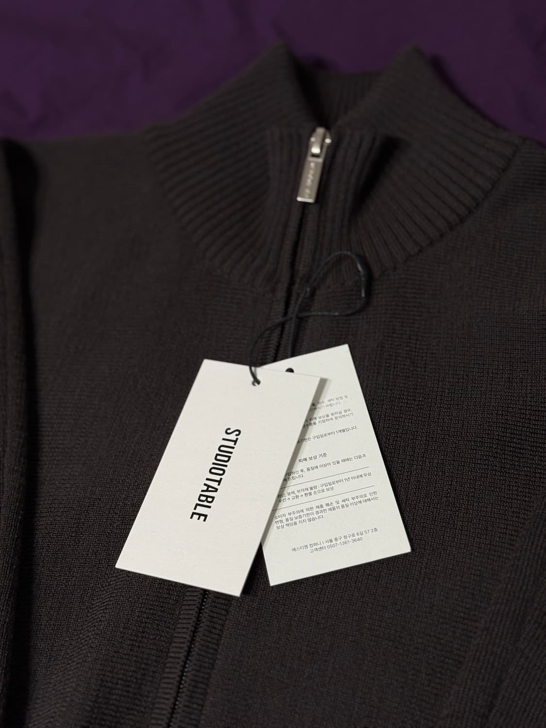 스튜디오테이블 CURVED TWO TONE WOOL ZIP-UP 상품이미지4