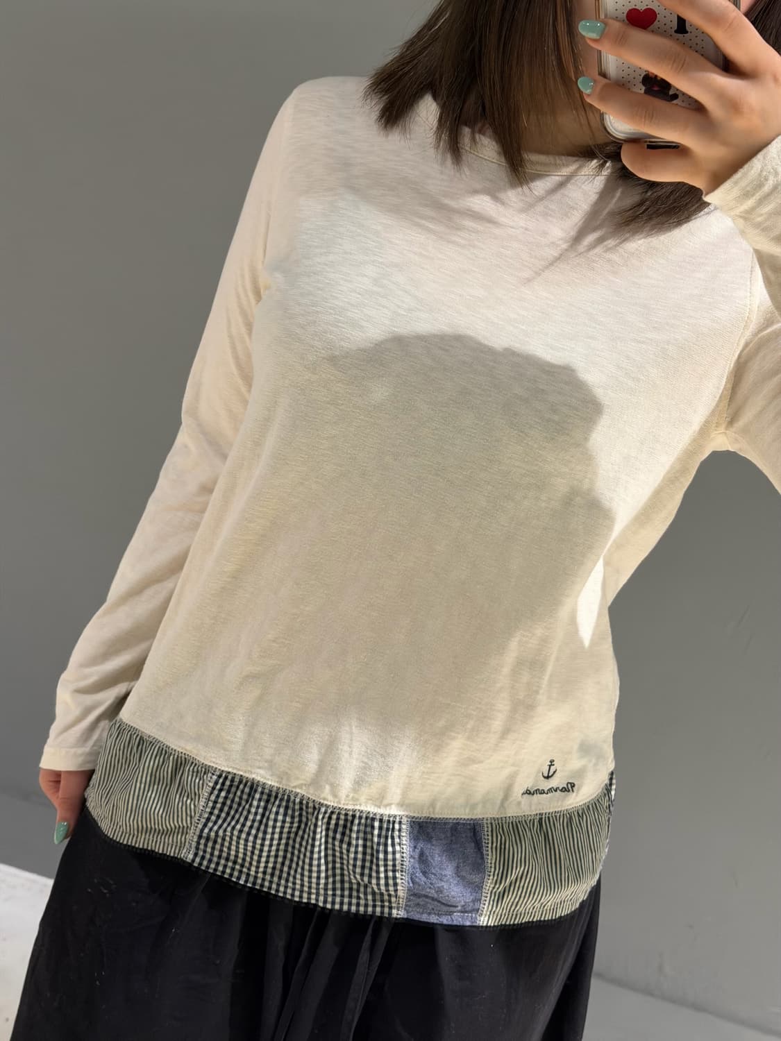 patchwork layered detail long sleeve 상품이미지3