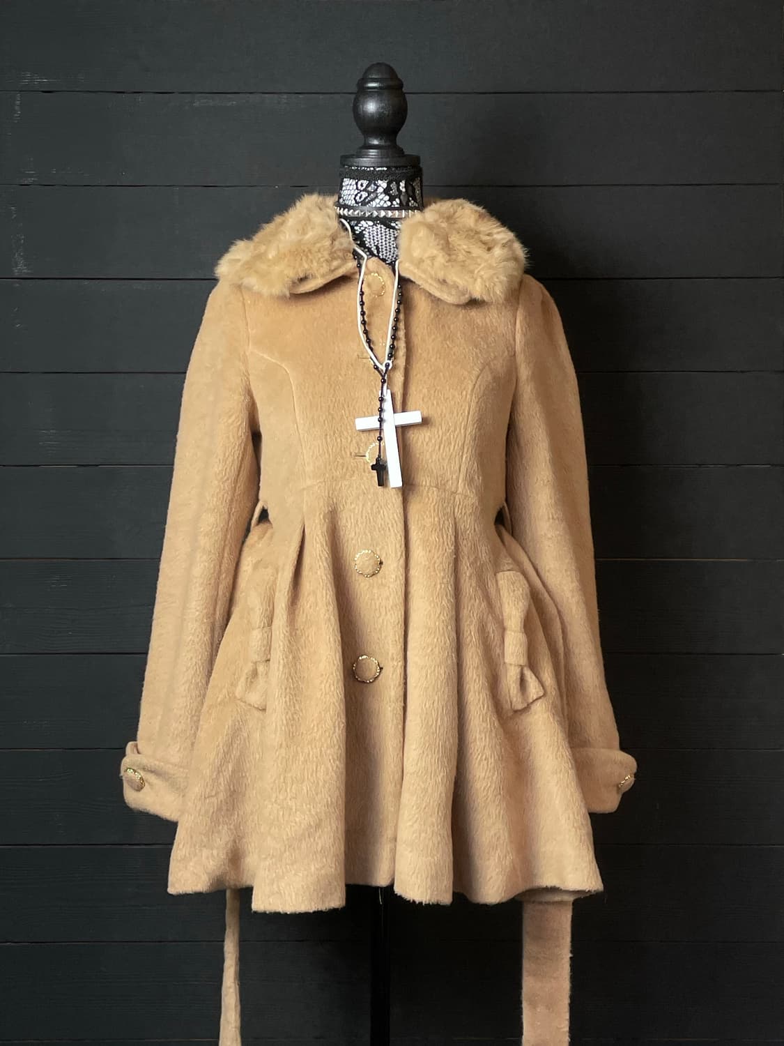 INGNI 잉그니 라떼갸루 베이지 리본 코트 상품이미지5