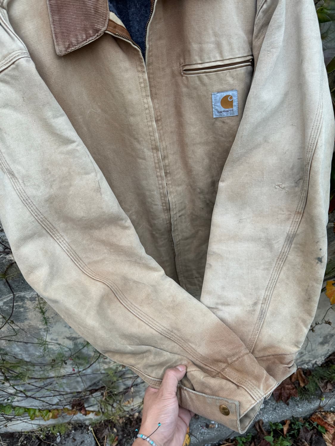 00s 칼하트 j01 distressed 빈티지 디트로이트 워크 자켓 상품이미지5
