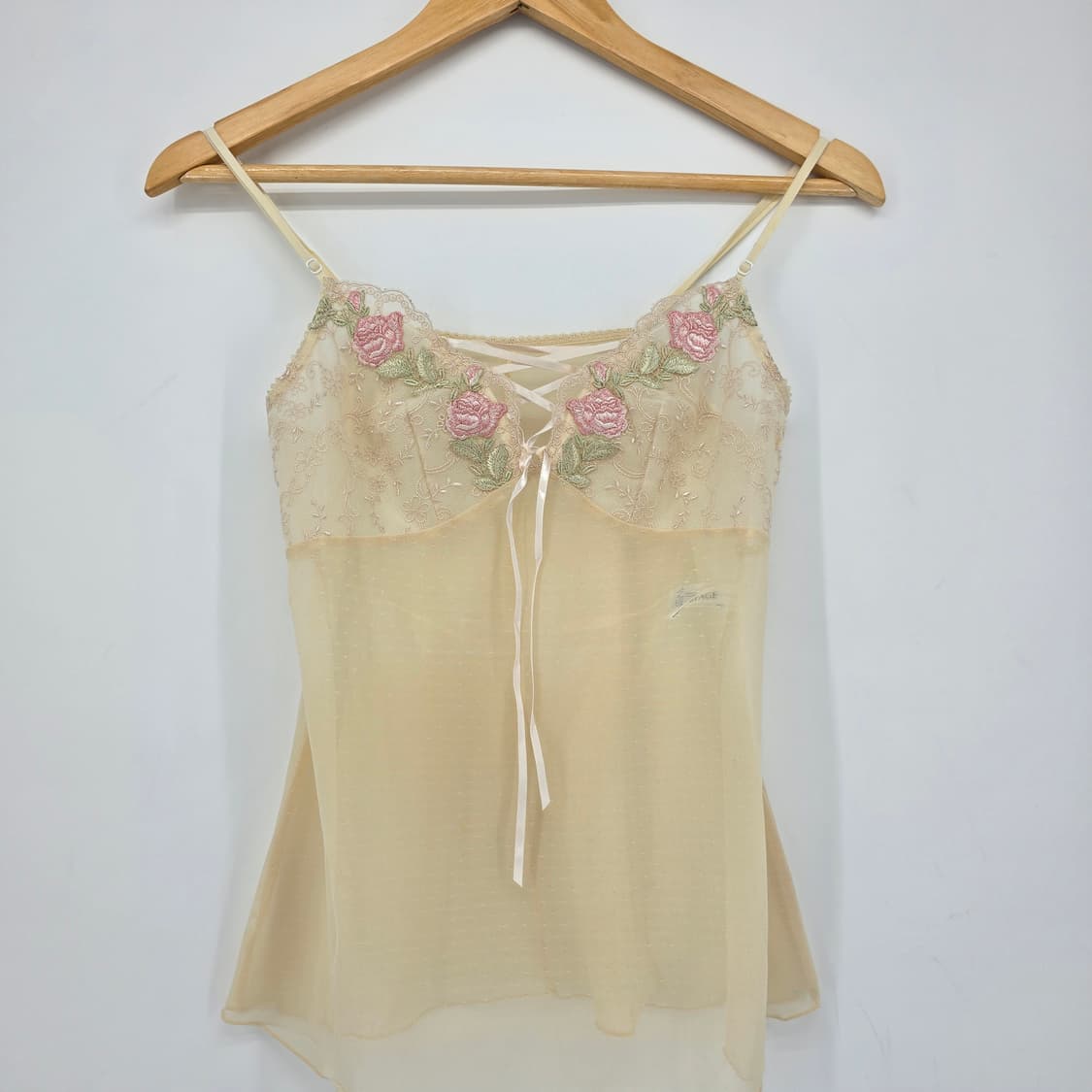 아이보리 레이스 꽃무늬 슬립 뷔스티에 상품이미지1