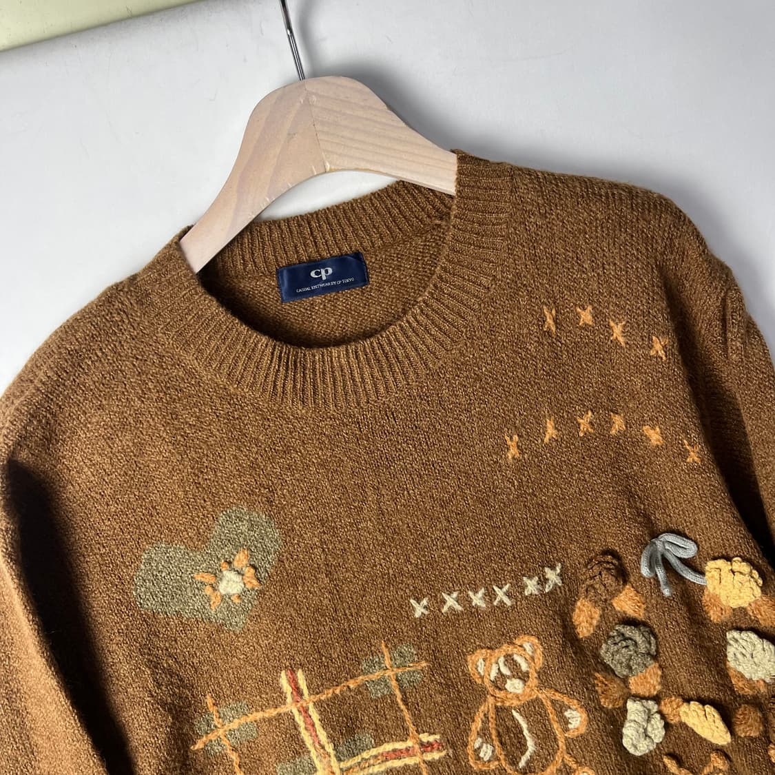 [JPN] 빈티지 핸드메이드 베어 폼폼 니트 상품이미지2