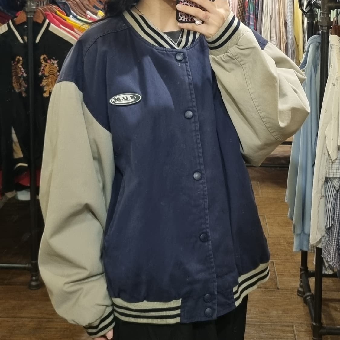 [Hi] vtg 빈티지 데님 바시티 자켓 네이비 상품이미지3